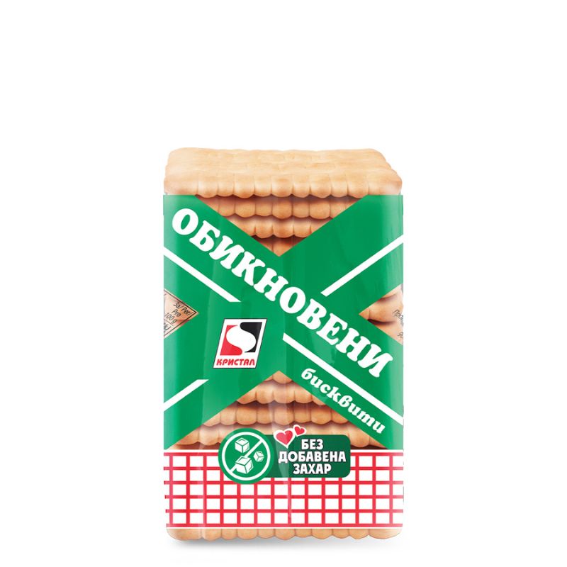 Бисквити Кристал 130гр без Захар Обикновени