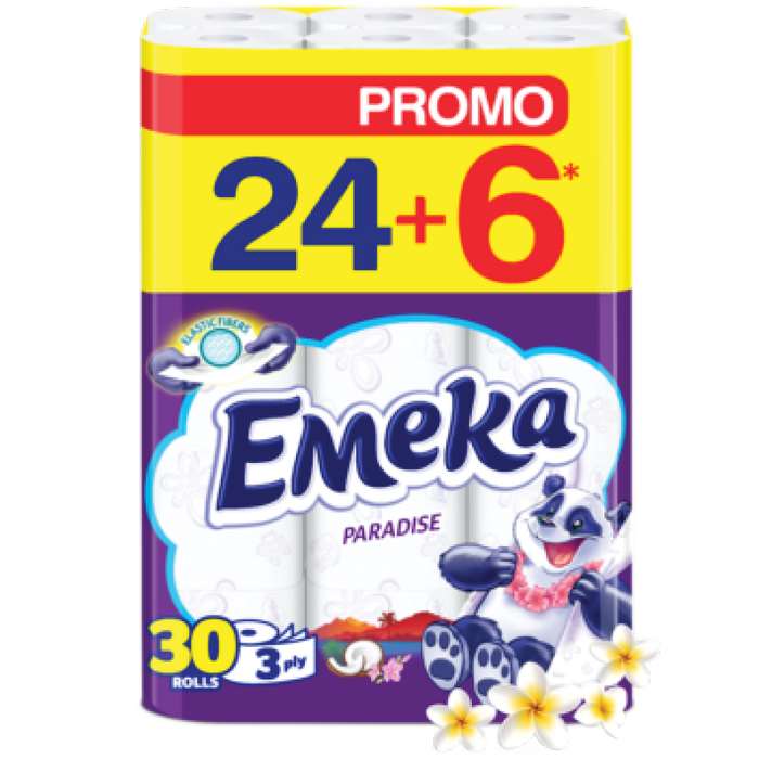 Тоалетна Хартия Емека 24+6бр Лилава