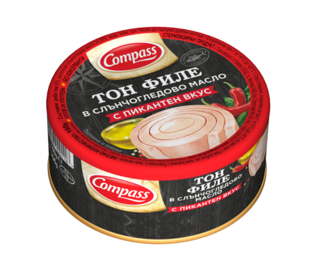 Риба Тон Компас 160гр Филе Пикантен Масло