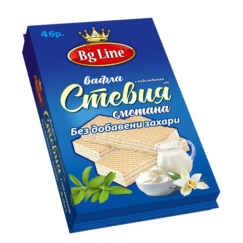Вафли Стевия 4Ка 90гр без Захар Сметана