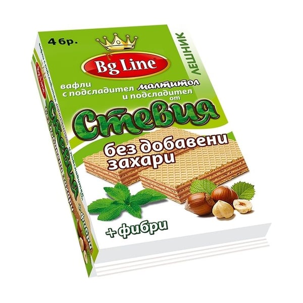 Вафли Стевия 4Ка 90гр без Захар Лешник