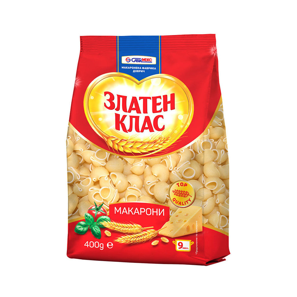 Макарони Златен Клас 400гр Охлюви