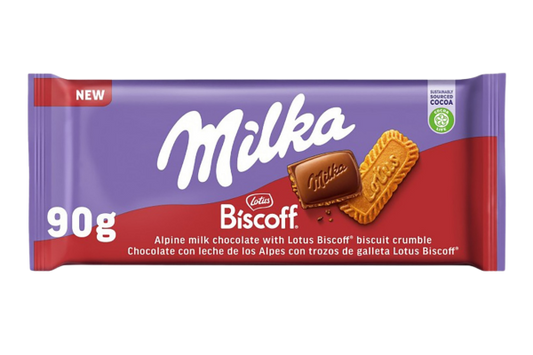Шоколад Милка 90гр Лотус Бискоф