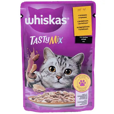 Уискас Пауч 85гр Tasty Агнешко Пуешко