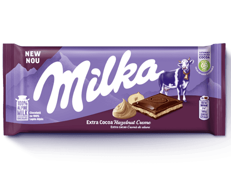 Шоколад Милка 85гр Екстра Какао Лешников Крем