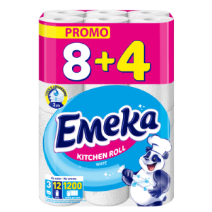 Домакинска Хартия Емека 8+4 Бяла