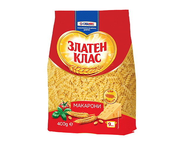 Макарони Златен Клас 400гр Спирали