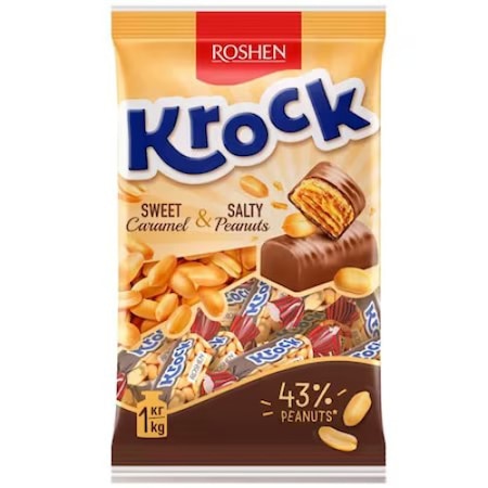 Бонбони Крок Карамел и Фъстък кг Десерт Рошен