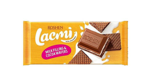 Шоколад Рошен Лакми 90гр Млечен С Млечен Пълнеж и Шоко Вафла